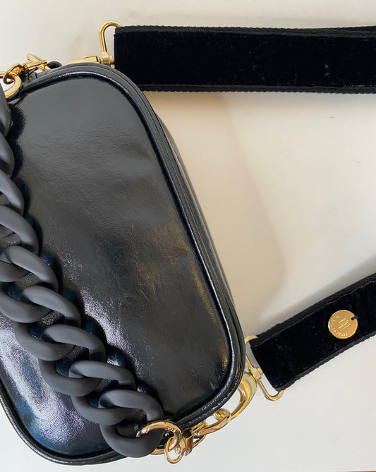 F-Bag Small Black-Dark Green Shiny