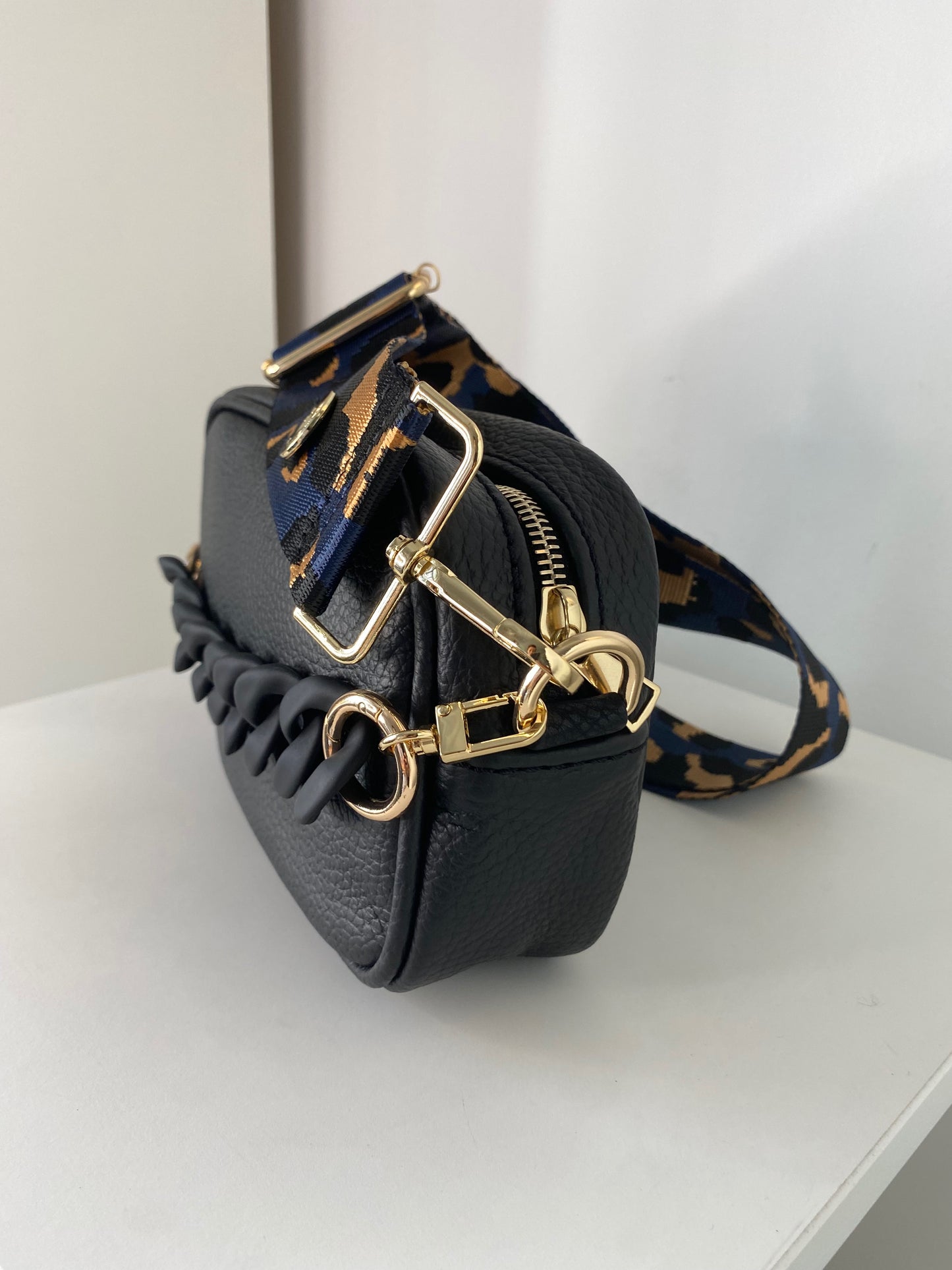 F-Bag Small Black California - Leopard