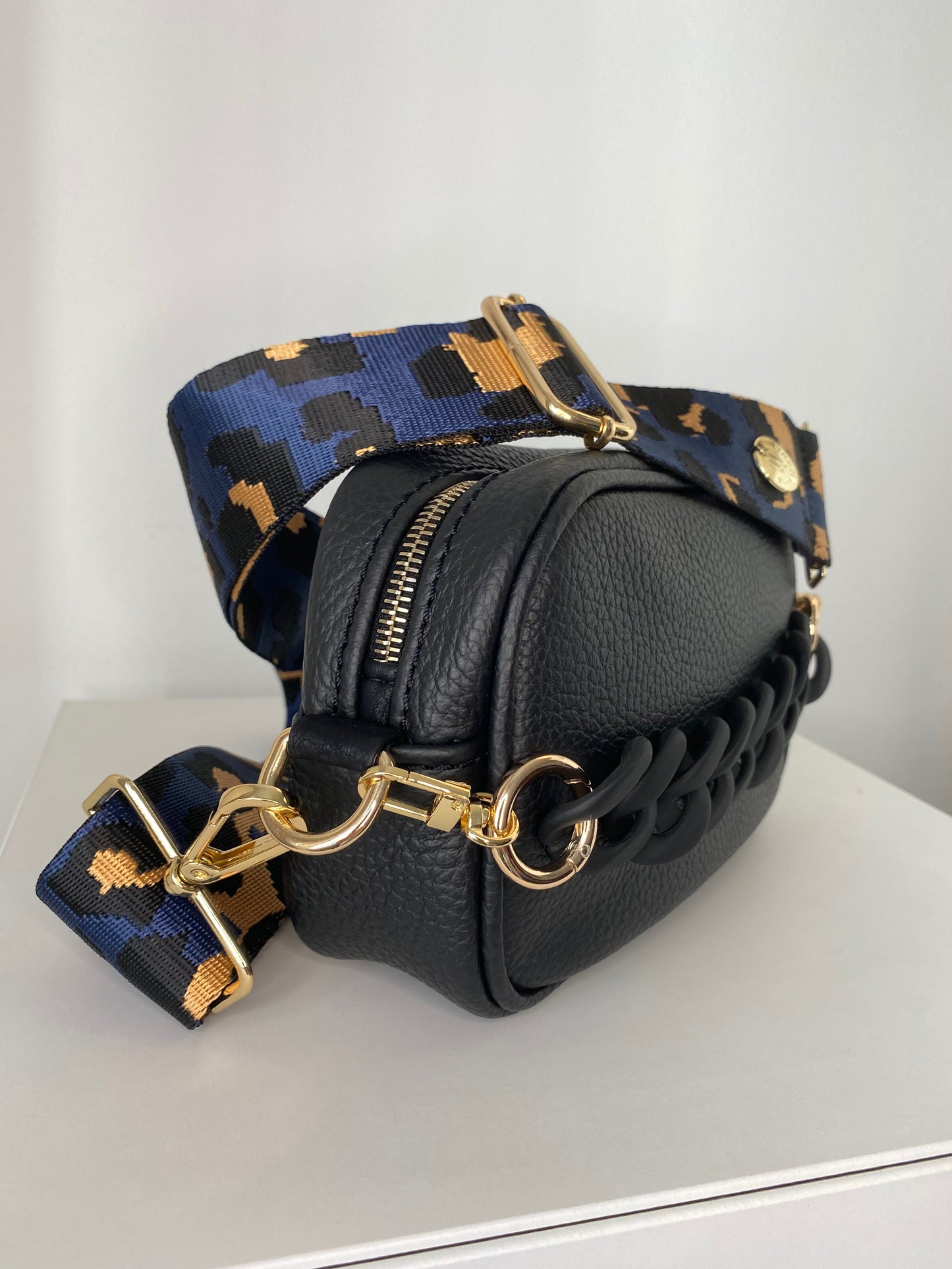F-Bag Small Black California - Leopard