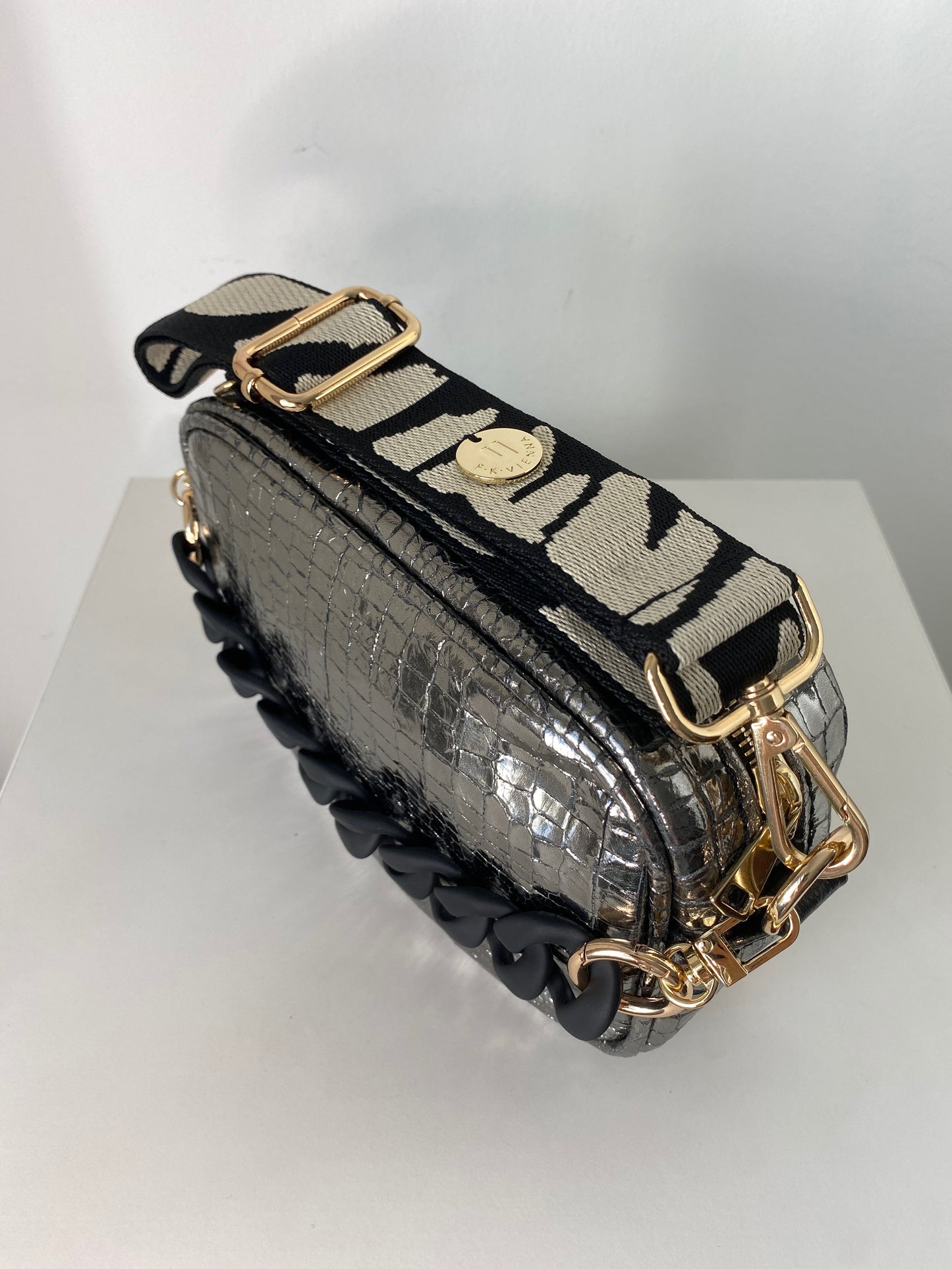 F-Bag Small Silver Croco
