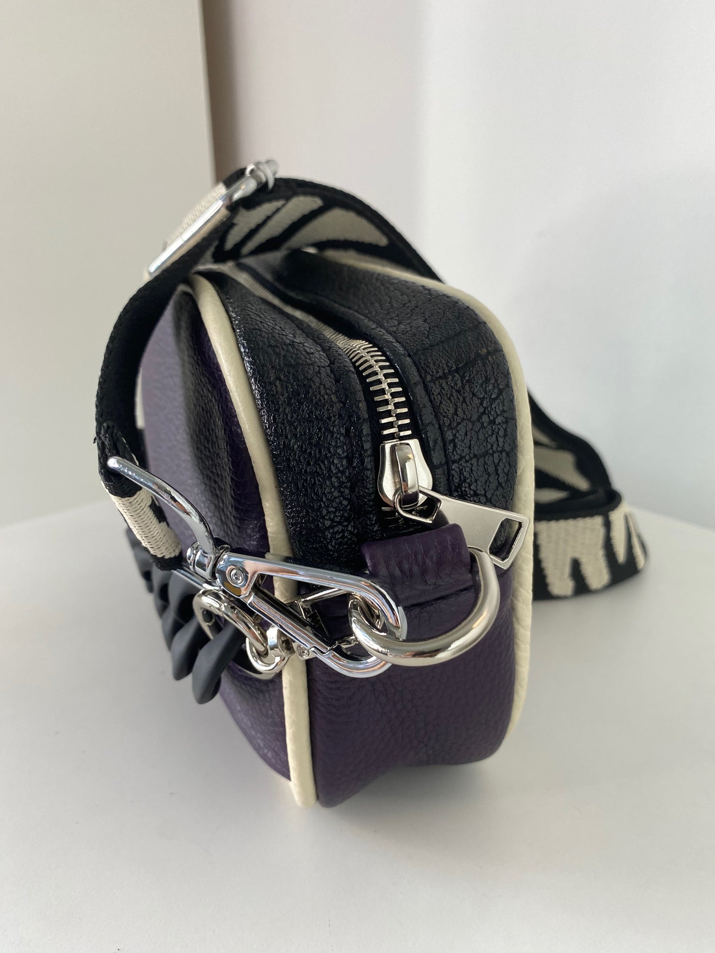F-BAG Small Violet-Black-White