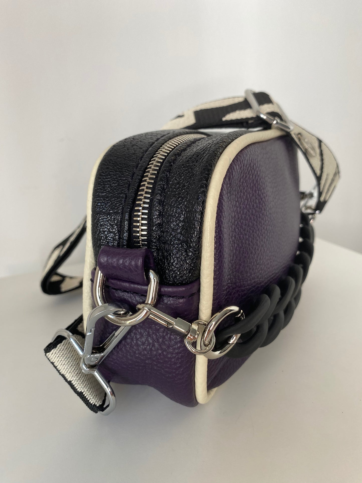 F-BAG Small Violet-Black-White