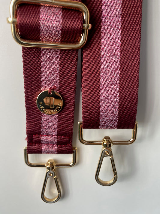 Shoulder Strap Bag 3,8cm Burgundy - Pink lurex
