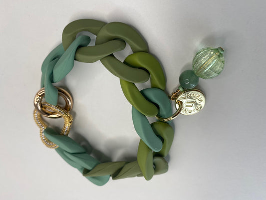 Bracelet Celine with Charm Green Grass