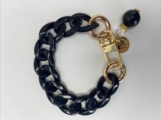 Bracelet Cecil Black shiny with Charm