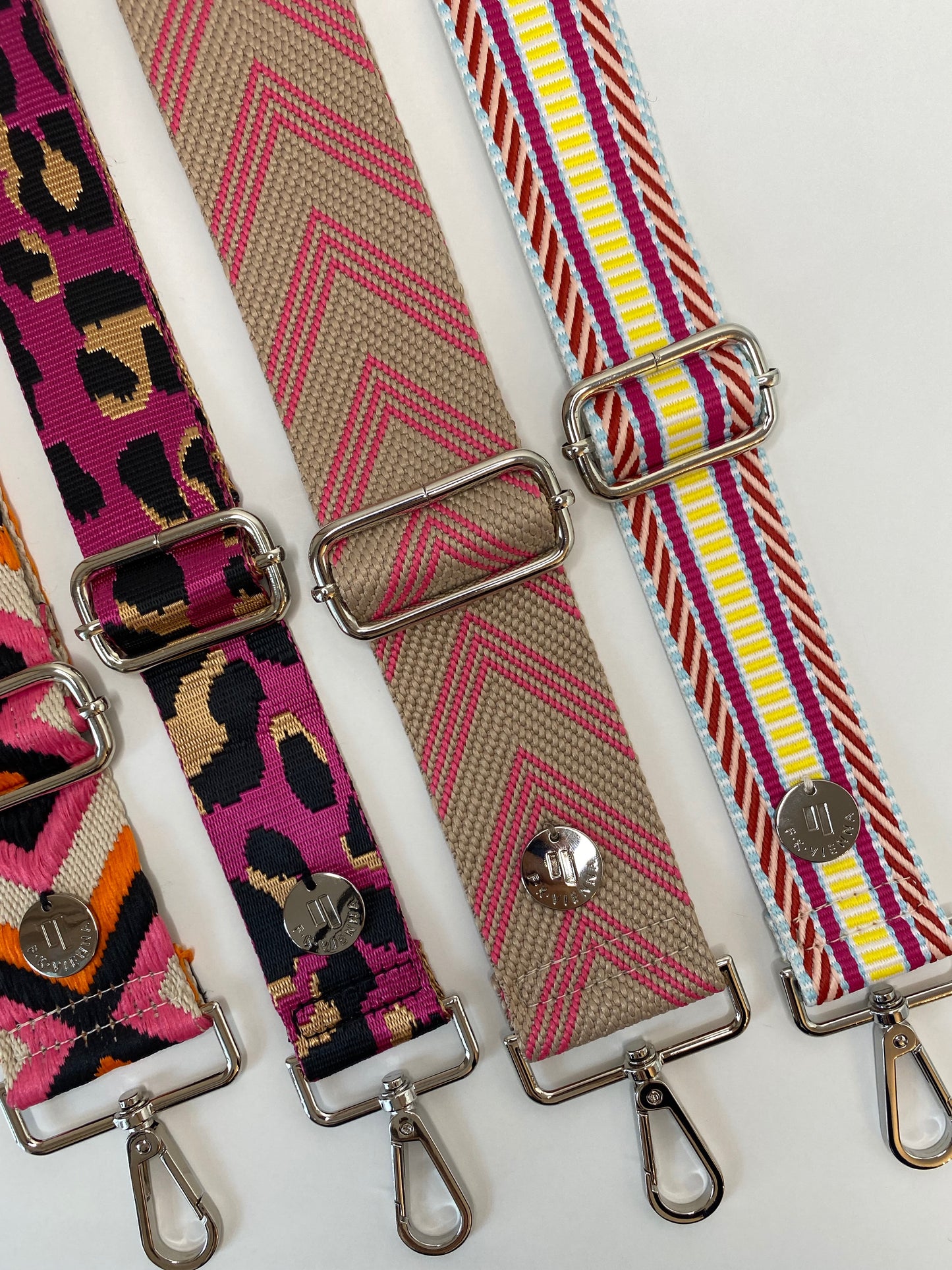 Shoulder Strap Bag 3,8cm Ethno Red-Yellow-Pink / Gold