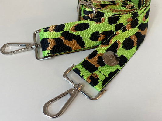 Shoulder Strap Bag Leopard 3,8 yellow neon / silver Hardware