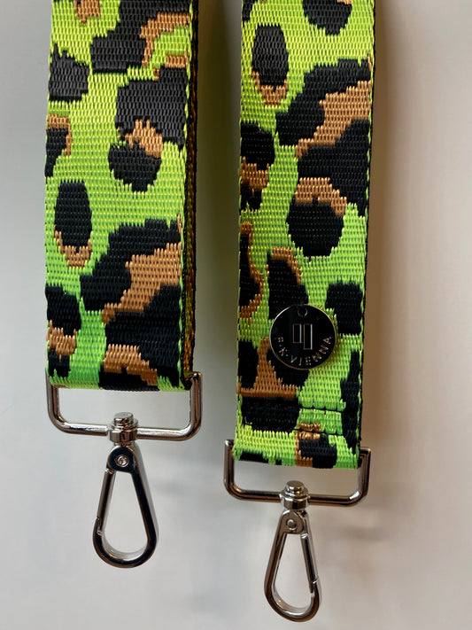 Shoulder Strap Bag Leopard 3,8 yellow neon / silver Hardware