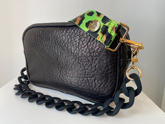 F-BAG Medium Black shiny buffalo