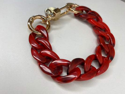 Bracelet Cecil Red Stone Effect