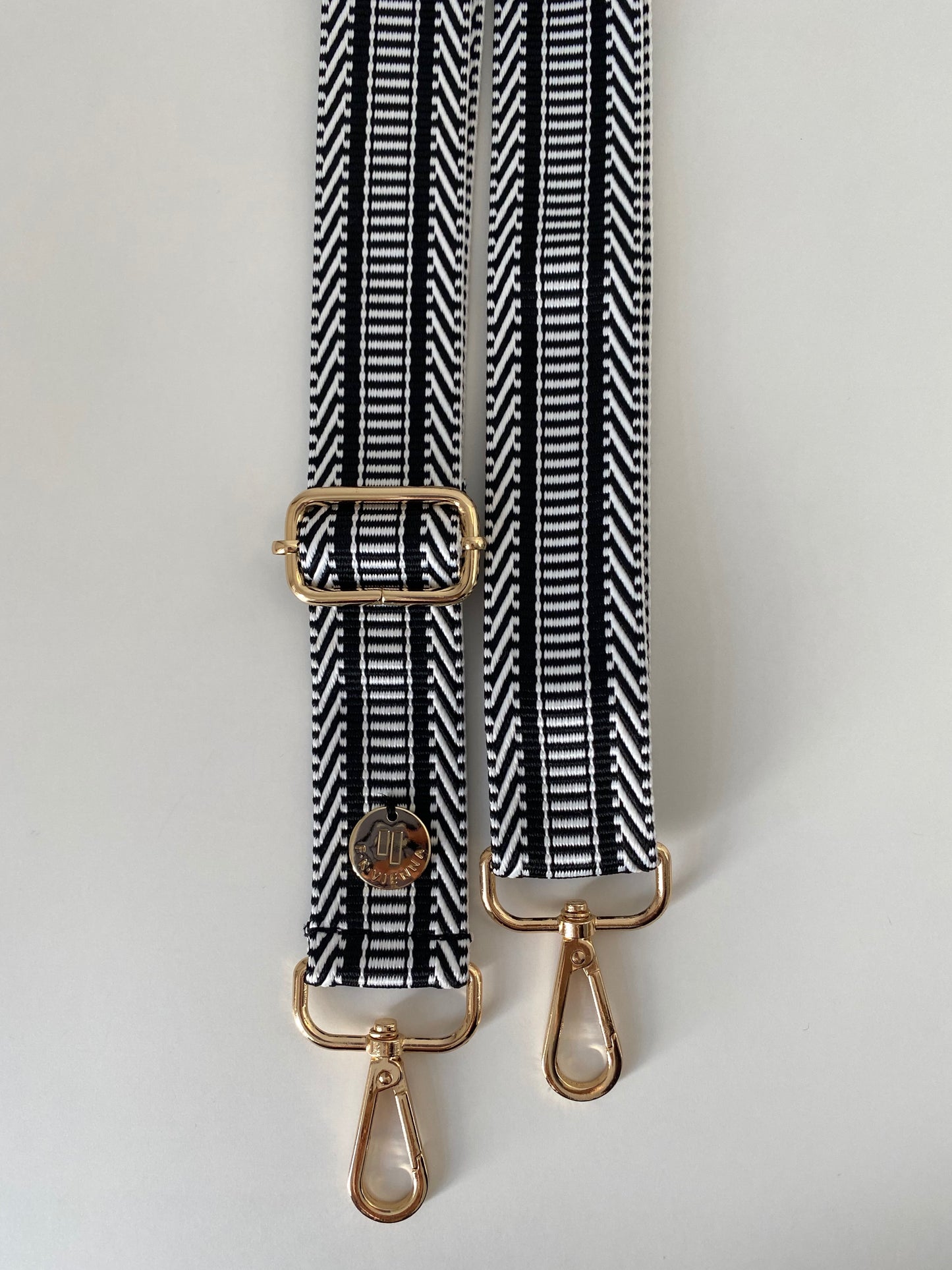 Shoulder Strap Bag Ethno White-Black / Gold