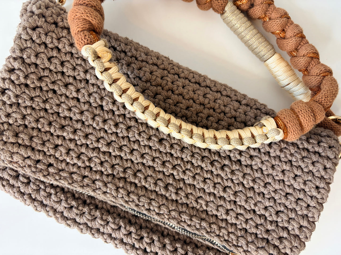 Roberta Crochet Bag Clutch Taupe