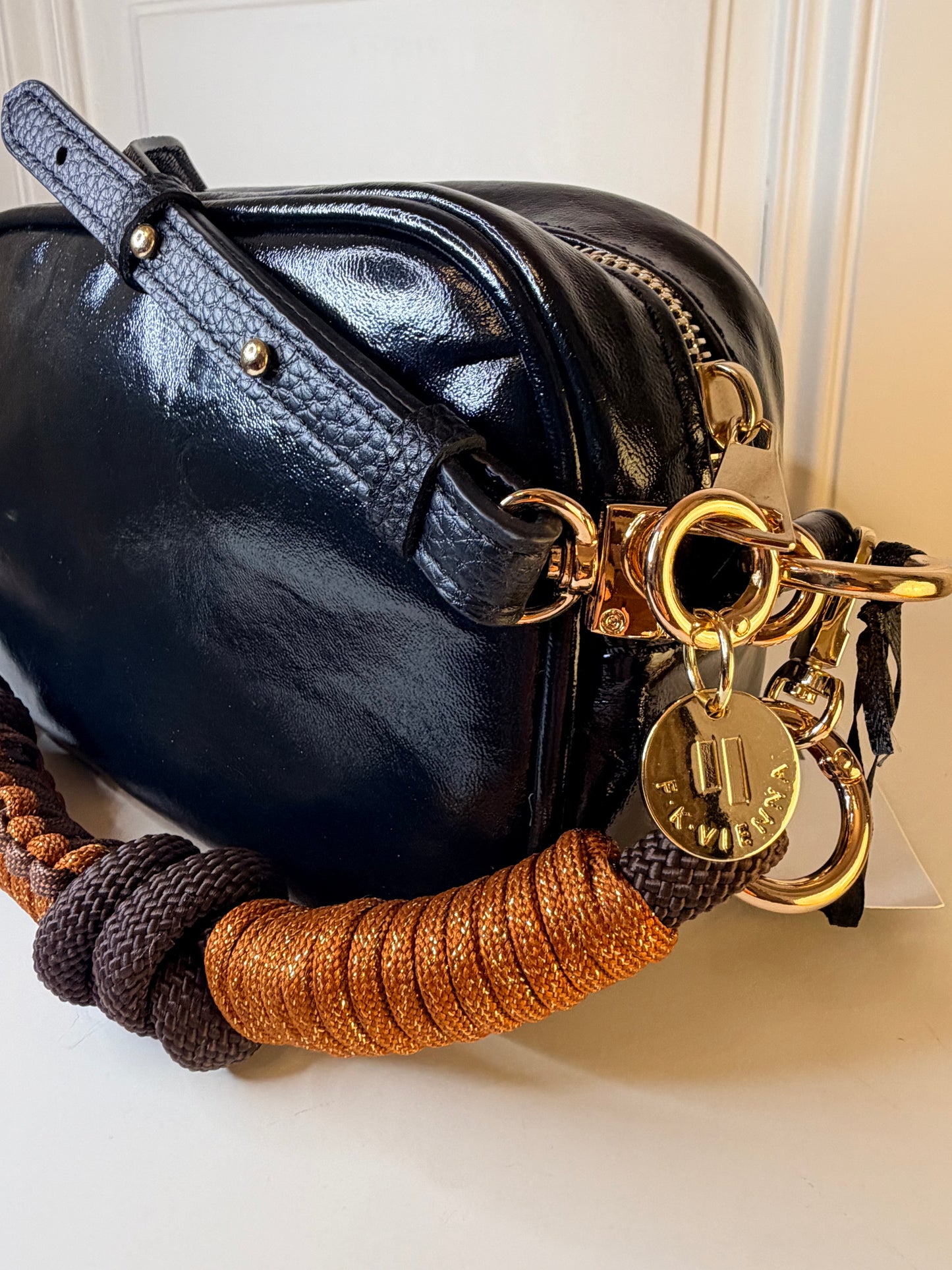 Francesca Bag S Black Shiny