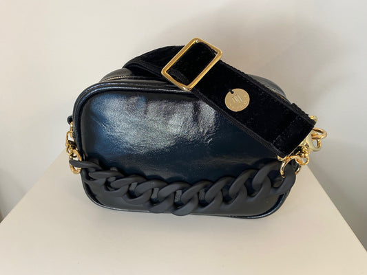 F-Bag Small Black-Dark Green Shiny