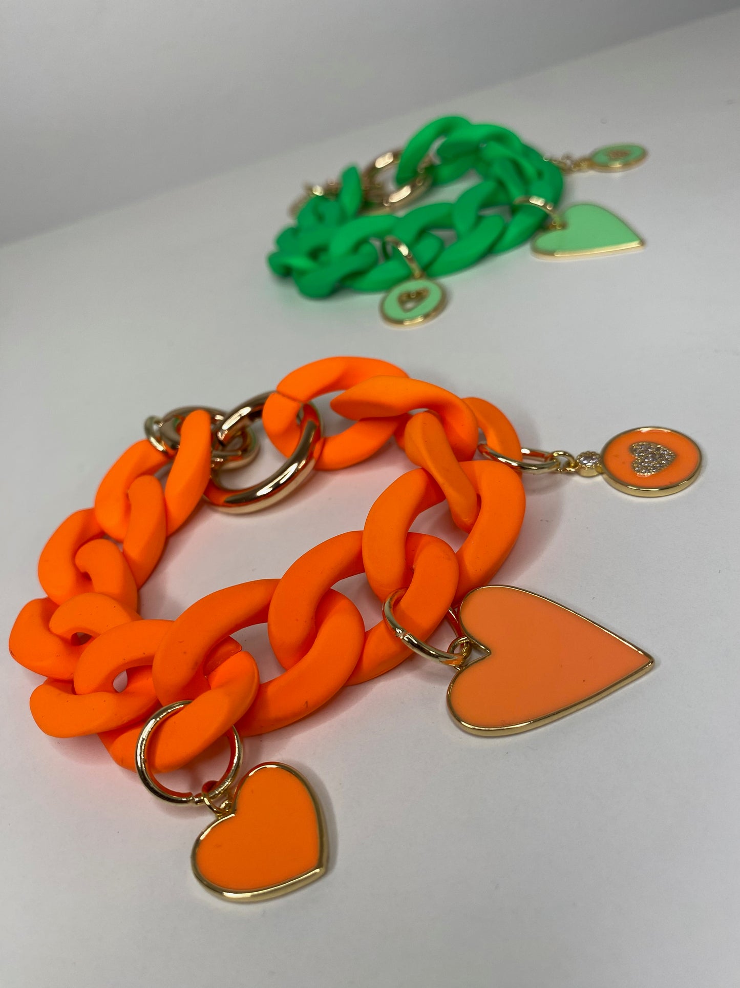 Bracelet Cecile Hearts Neon Orange