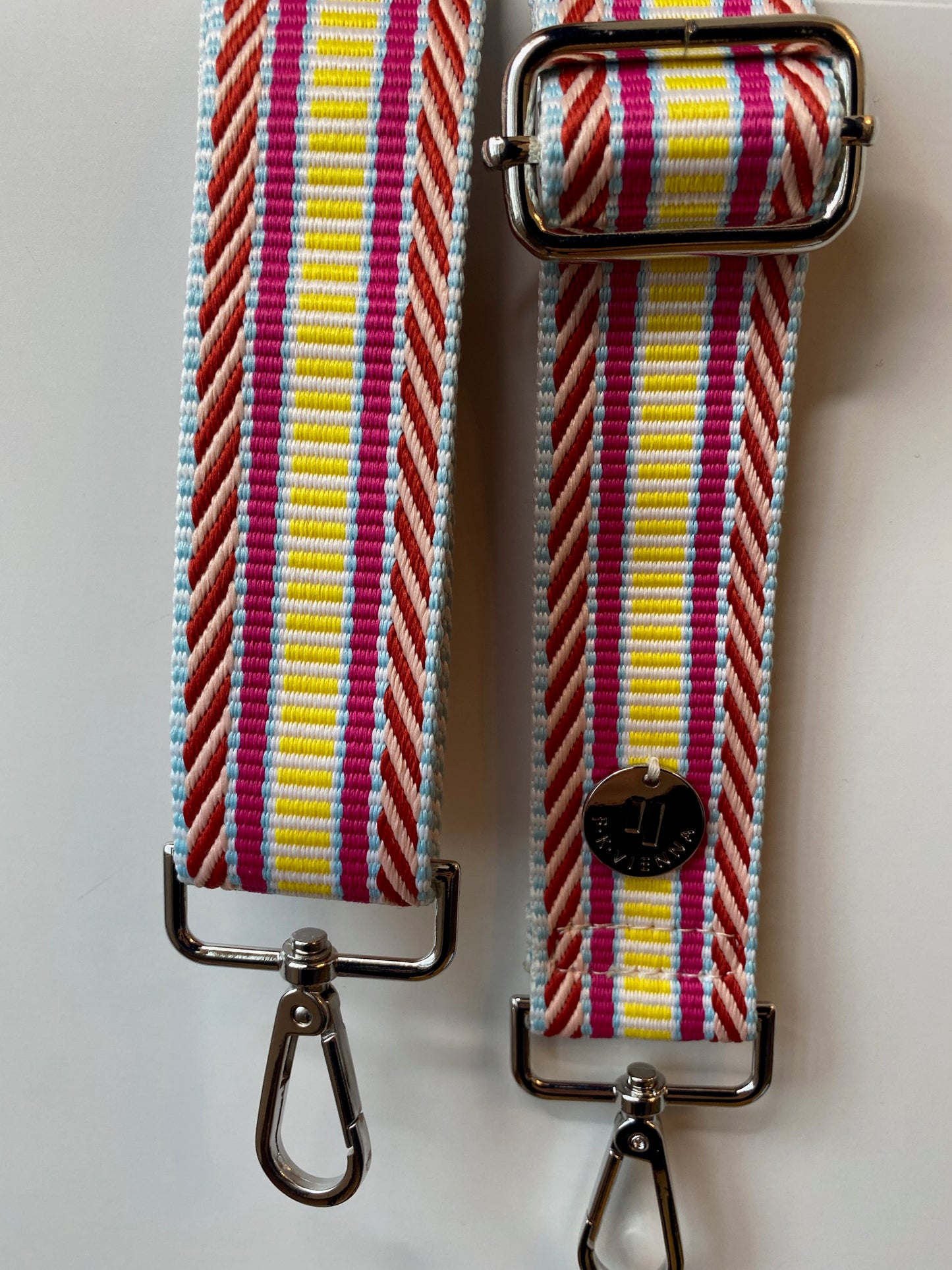 Shoulder Strap Bag 3,8cm Ethno Red-Yellow-Pink / Gold