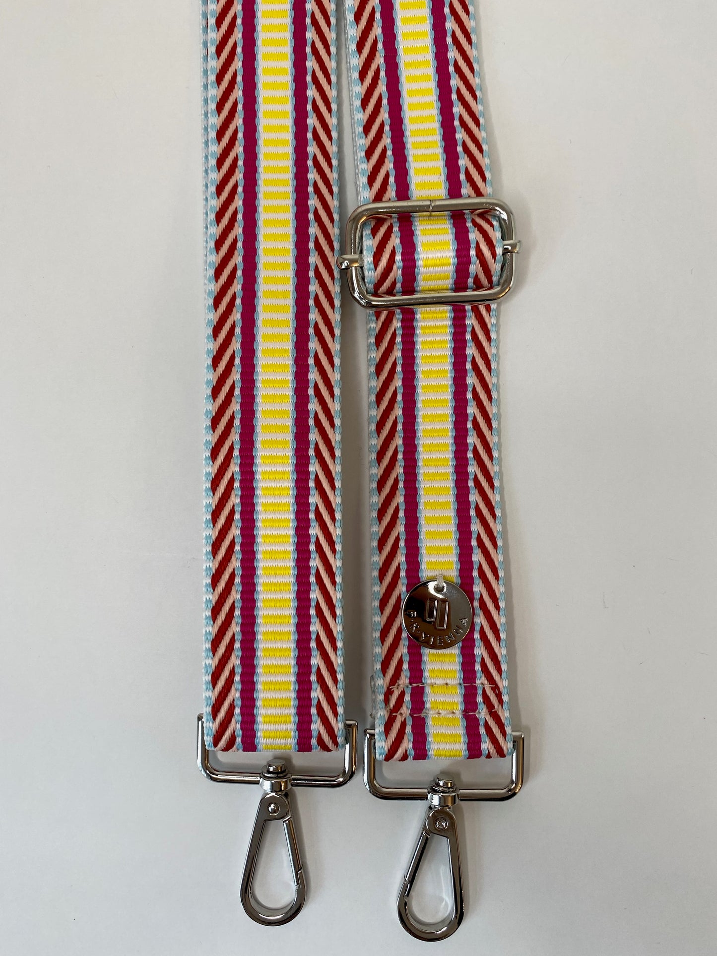 Shoulder Strap Bag 3,8cm Ethno Red-Yellow-Pink / Gold