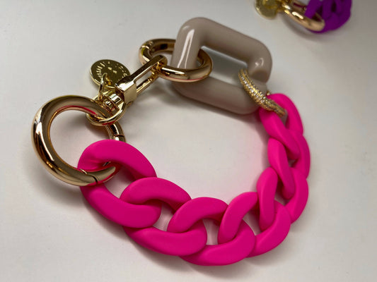 Original Bracelet Chain with Strass Pink