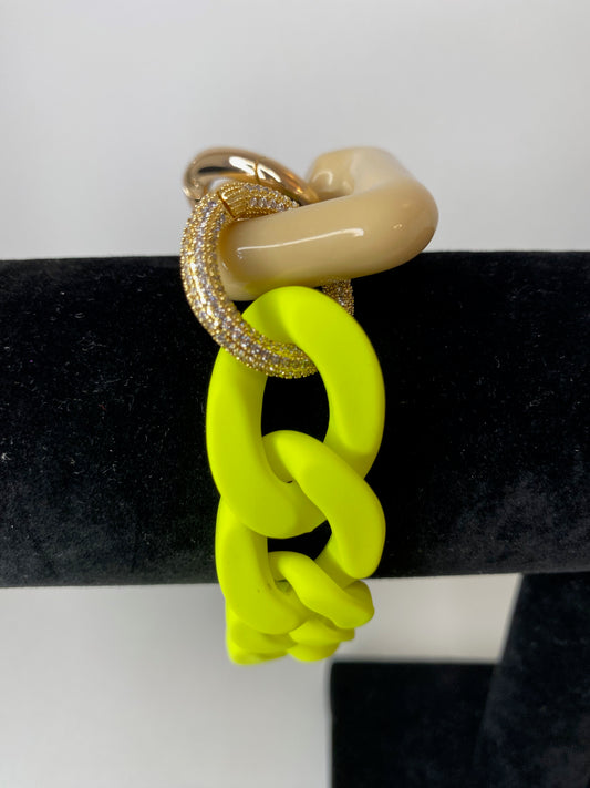 Original Bracelet Chain with Strass Yellow