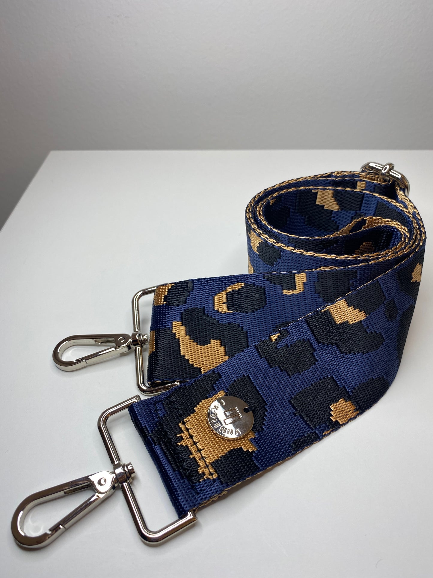 Shoulder Strap Bag Leopard Blue 5 cm
